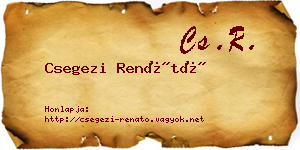 Csegezi Renátó névjegykártya